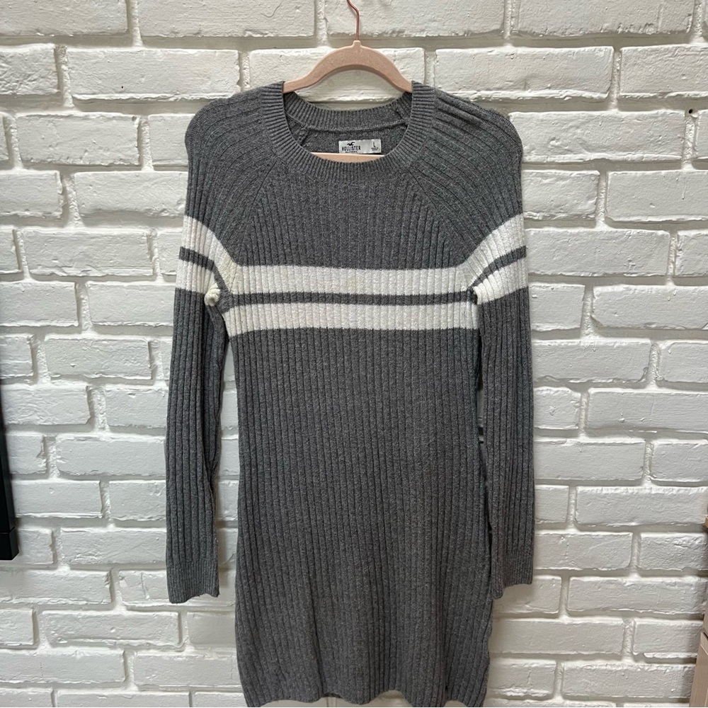 Gray sweater dress